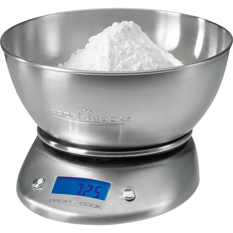 PROFI COOK kitchen scale PC-KW 1040, stainless steel/black, 5 kg, 1 g accuracy